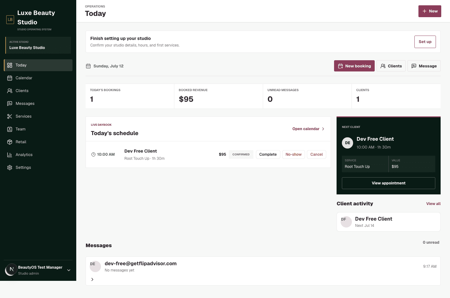 Friday Scheduling operator experience screen